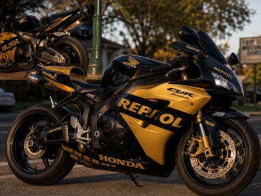 2004-2005 Glossy Black Gold Repsol Honda CBR1000RR Motorcycle Fairings