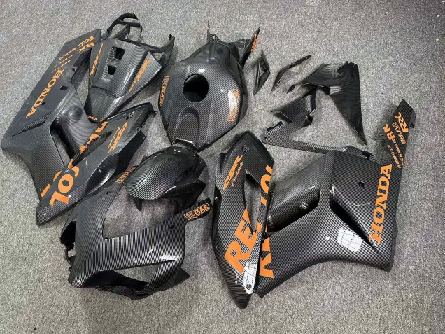 2004-2005 Carbon Fibre Style Black Gold Repsol Honda CBR1000RR Motorcycle Fairing Kit