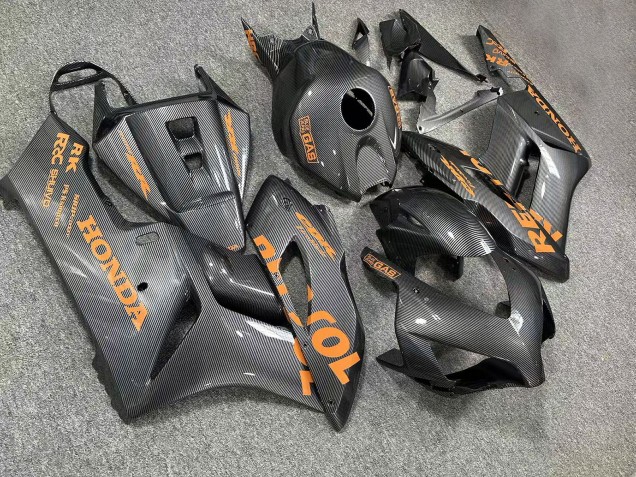 2004-2005 Carbon Fibre Style Black Gold Repsol Honda CBR1000RR Motorcycle Fairing Kit