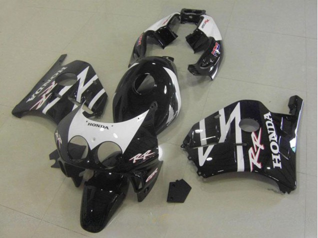 1990-1998 Glossy Black White Honda CBR250RR MC22 Motorcycle Fairings