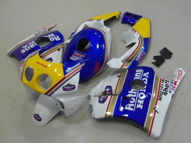 1990-1998 White Blue Yellow Rothmans Honda CBR250RR MC22 Motorcycle Fairings
