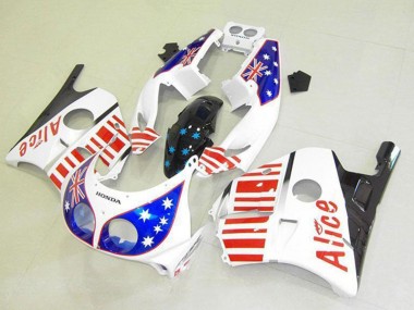 1990-1998 White Red Blue Star Alice Honda CBR250RR MC22 Motorcycle Fairings