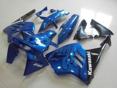 1994-1997 Blue Black Flame Kawasaki ZX9R Motorcycle Fairing