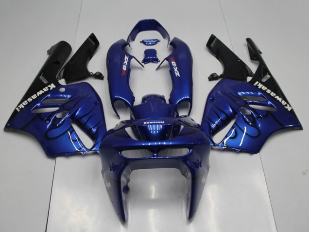 1994-1997 Blue Black Flame Kawasaki ZX9R Motorcycle Fairings