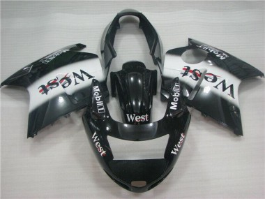 1996-2007 Glossy Black White West Honda CBR1100XX Motorcycle Fairings