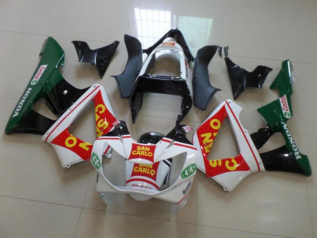 2000-2001 White Red Green Glossy Black San Carlo Honda CBR900RR 929 Motorcycle Fairings