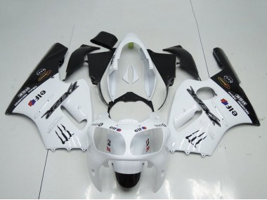 2000-2001 White Black Elf Monster Kawasaki ZX12R Motorcycle Fairings