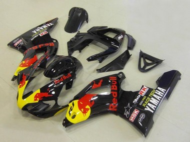 2000-2001 Glossy Black Yellow Red Bull Yamaha YZF R1 Motorcycle Fairings