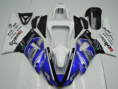 2000-2001 White Blue Black ENEOS Monster Yamaha YZF R1 Motorcycle Fairings