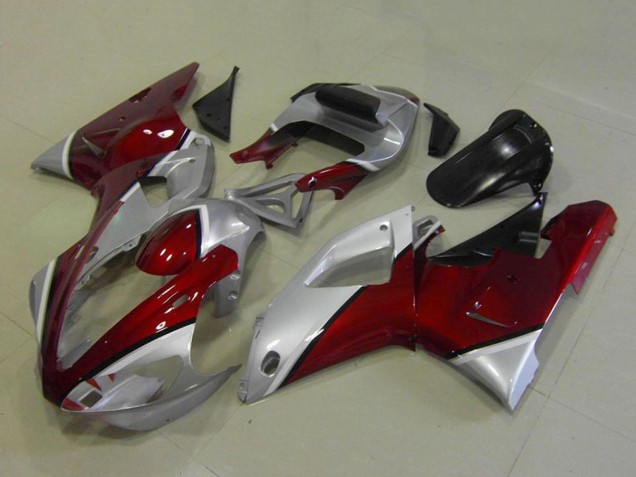 2000-2001 Silver Marron Red Yamaha YZF R1 Motorcycle Fairings