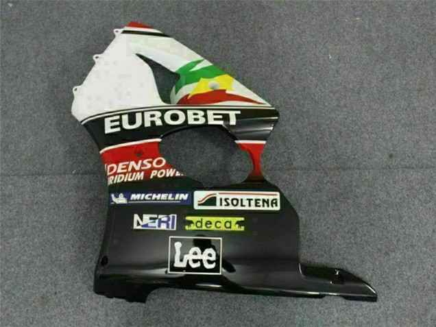 2000-2002 White Red Yellow Green Glossy Black Star EuroBet Kawasaki ZX6R Motorcycle Fairings