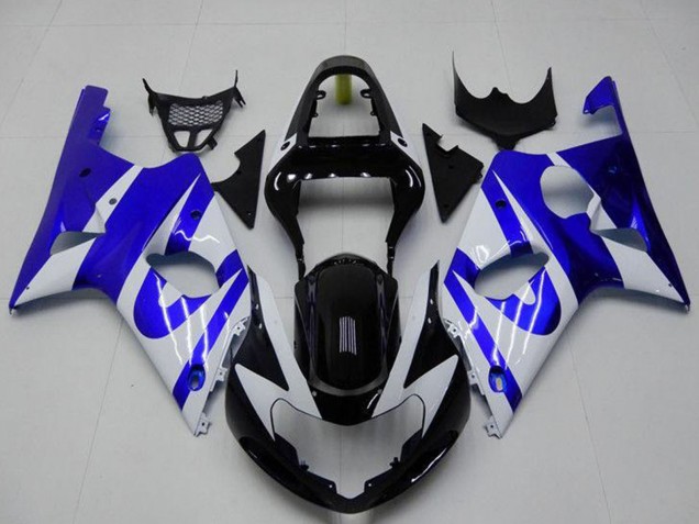 2000-2002 White Blue Glossy Black Suzuki GSXR 1000 Motorcycle Fairing
