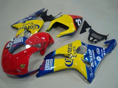 2000-2002 Yellow Red Blue Corona Racing Suzuki GSXR 1000 Motorcycle Fairings