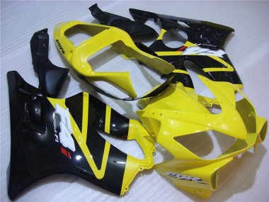 2001-2003 Yellow Glossy Black Honda CBR600 F4i Motorcycle Fairing
