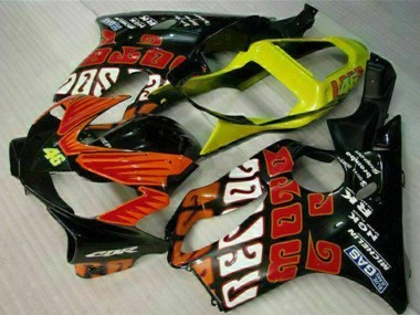 2001-2003 Yellow Orange Glossy Black Rossi 46 Honda CBR600 F4i Motorcycle Fairings