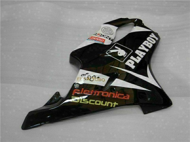 2001-2003 White Yellow Glossy Black Playboy Honda CBR600 F4i Motorcycle Fairings