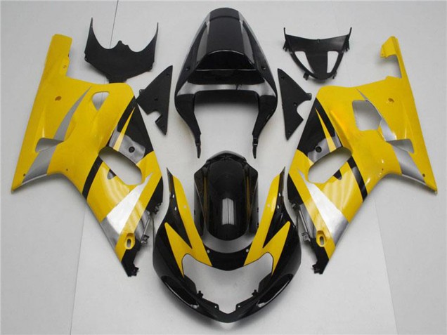 2001-2003 Yellow Silver Glossy Black Suzuki GSXR 600/750 Motorcycle Fairings