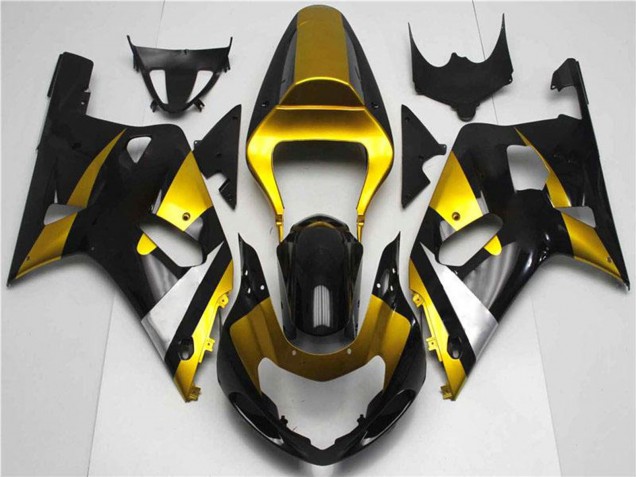 2001-2003 Gold Silver Glossy Black Suzuki GSXR 600/750 Motorcycle Fairings