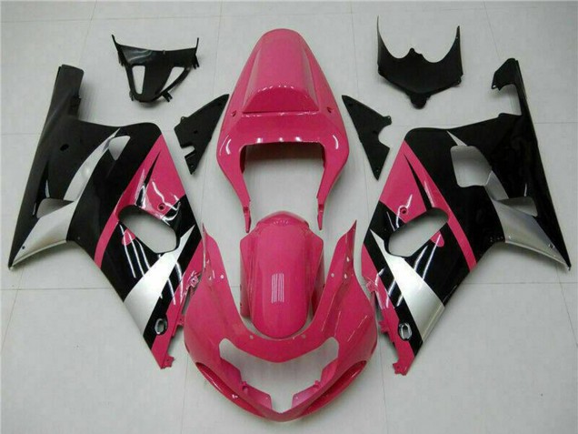 2001-2003 Pink Silver Glossy Black Suzuki GSXR 600/750 Motorcycle Fairings