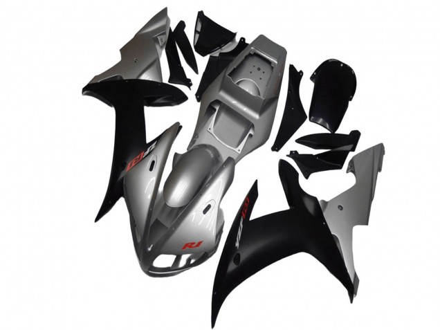 2002-2003 Silver Matte Black Yamaha YZF R1 Motorcycle Fairings