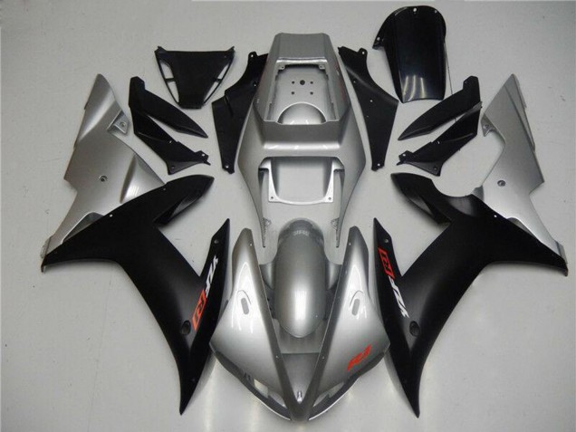 2002-2003 Silver Matte Black Yamaha YZF R1 Motorcycle Fairings