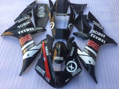 2002-2003 Glossy Black White Red Yamalube ENEOS Yamaha YZF R1 Motorcycle Fairings