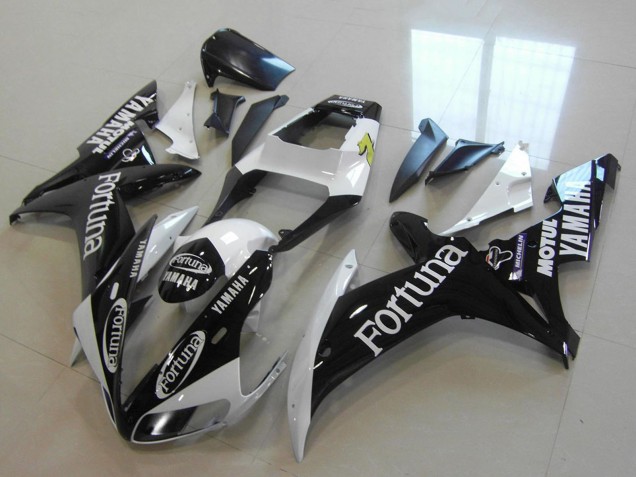 2002-2003 White Glossy Black Fortuna Motul Yamaha YZF R1 Motorcycle Fairings