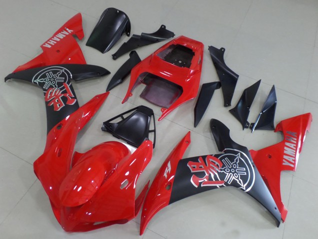 2002-2003 Red Matte Black Yamaha YZF R1 Motorcycle Fairings