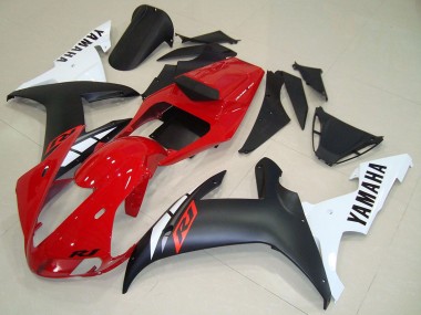2002-2003 Red White Matte Black Yamaha YZF R1 Motorcycle Fairings
