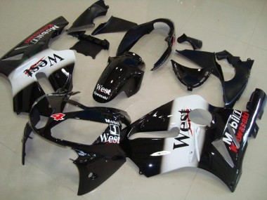 2002-2006 Glossy Black White West Red Kawasaki ZX12R Motorcycle Fairings