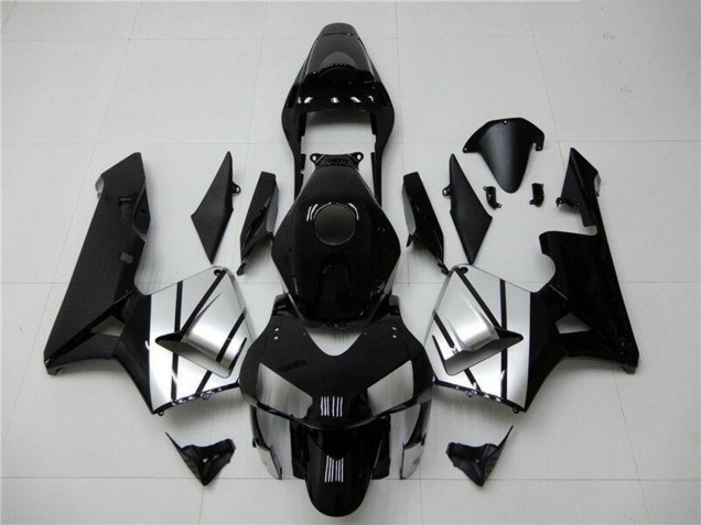 2003-2004 Silver Glossy Black Stripe Honda CBR600RR Motorcycle Fairings