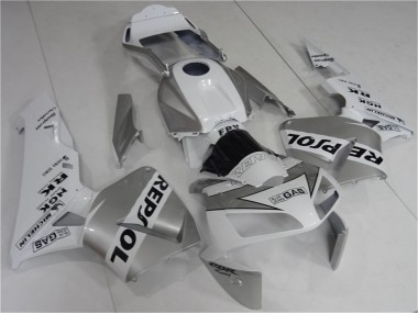 2003-2004 White Silver Black Repsol Honda CBR600RR Motorcycle Fairing