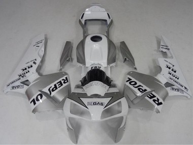 2003-2004 White Silver Black Repsol Honda CBR600RR Motorcycle Fairing