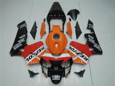 2003-2004 Orange White Red Glossy Black Repsol Honda CBR600RR Motorcycle Fairing Kits