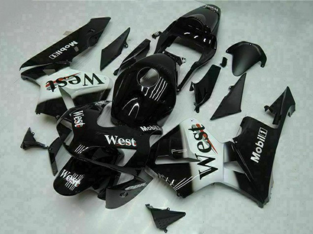 2003-2004 Glossy Black White West Mobil Honda CBR600RR Motorcycle Fairings