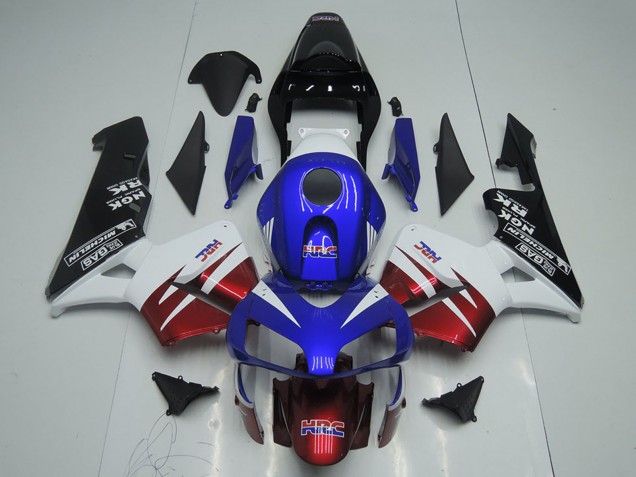 2003-2004 White Red Blue Glossy Black HRC Honda CBR600RR Motorcycle Fairings