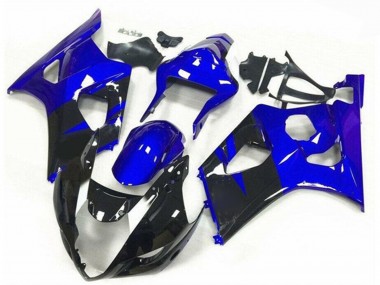 2003-2004 Blue Glossy Black Stripe Suzuki GSXR 1000 Motorcycle Fairings