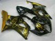 2003-2004 Glossy Black Gold Flame Suzuki GSXR 1000 Motorcycle Fairings