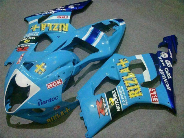 2003-2004 Blue White Yellow Rizla Suzuki GSXR 1000 Motorcycle Fairings