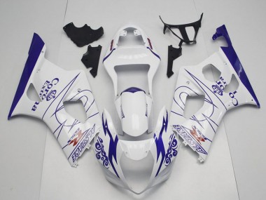 2003-2004 White Blue Corona Alstare Suzuki GSXR 1000 Motorcycle Fairings