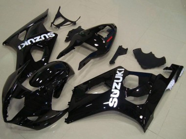 2003-2004 Glossy Black White Decal Suzuki GSXR 1000 Motorcycle Fairings