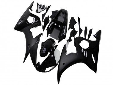 2003-2004 Glossy Black Matte Black Yamaha YZF R6 Motorcycle Fairings