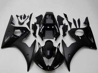 2003-2004 Glossy Black Matte Black Yamaha YZF R6 Motorcycle Fairings