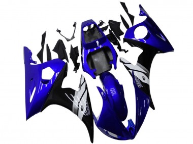 2003-2004 Blue White Glossy Black Yamaha YZF R6 Motorcycle Fairings