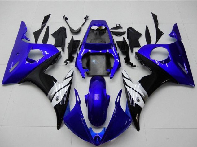 2003-2004 Blue White Glossy Black Yamaha YZF R6 Motorcycle Fairings