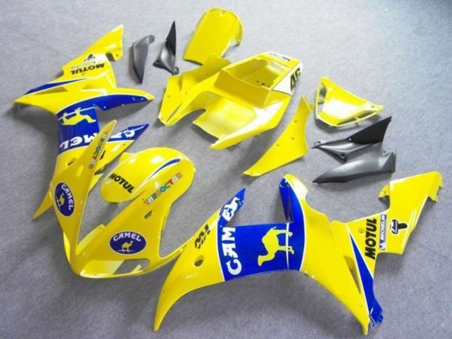 2003-2004 Yellow Blue Camel Motul Yamaha YZF R6 Motorcycle Fairings