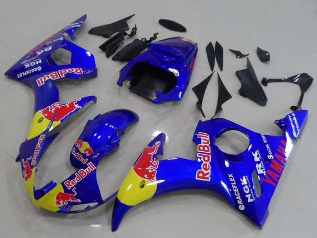 2003-2004 Blue Yellow Red Bull Yamaha YZF R6 Motorcycle Fairings