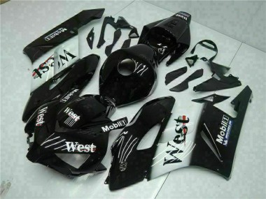 2004-2005 Glossy Black White West Mobil Michelin Honda CBR1000RR Motorcycle Fairings