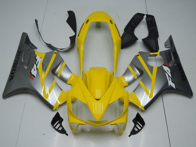 2004-2007 Yellow Silver Honda CBR600 F4i Motorcycle Fairings