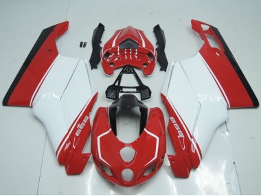 2005-2006 White Red Glossy Black Ducati 999 Motorcycle Fairings